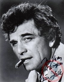 Autogrammkarte Peter Falk als Inspektor Columbo mit original Unterschrift