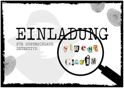 CALLUNA® – 12 Einladungskarten zum Detektiv-Kindergeburtstag mit 12 Detektivausweisen – Spannende Einladungen zur Geburtstagsfeier – Geburtstagseinladungen – Partyeinladungen – Kinderdetektive