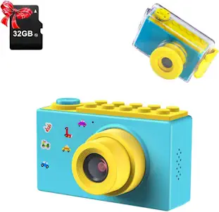 ShinePick Kamera, Digitalkamera , Wasserdicht / 8MP / HD 1080P / 2 Inch Bildschirm/Foto & Video/Rahmen/Filter, Fotoapparat mit 32G Speicherkarte, Geschenke für Kinder (Blau) 