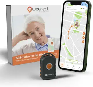 Weenect - GPS-Tracker für Kinder & Senioren | Keine Entfernungsbegrenzung | 7 Tage Akkulaufzeit | SOS-Knopf | Notruftelefon | 2G | Funktioniert mit abonnement (Senioren-GPS)